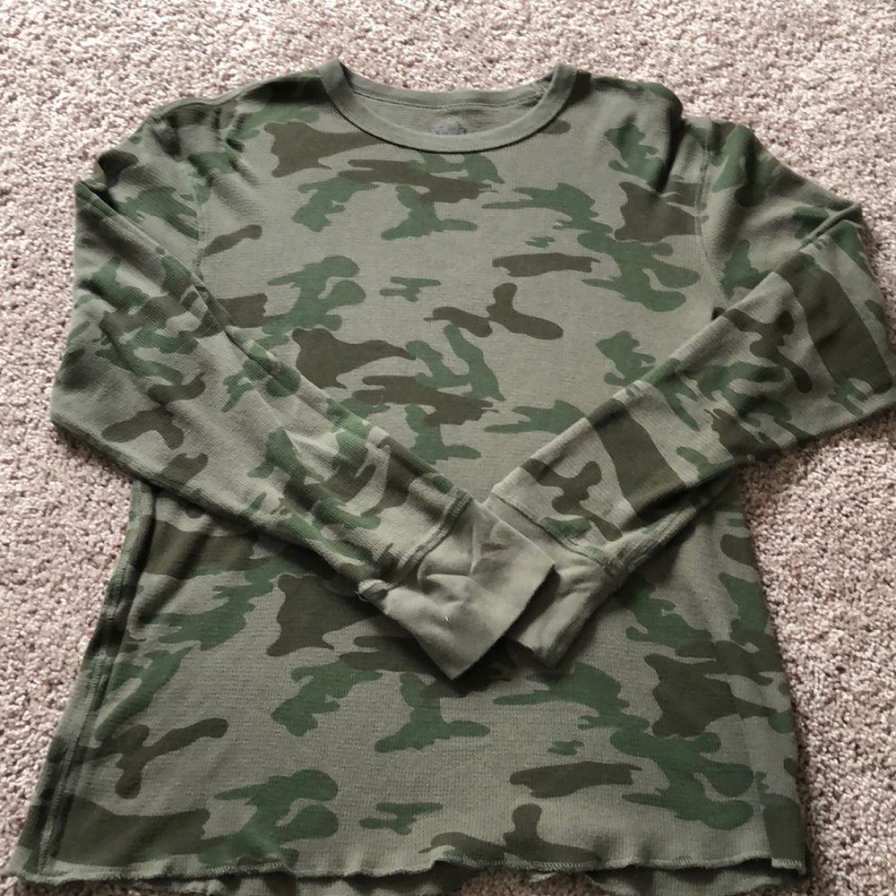 Army Print Long Sleeve Shirt XL